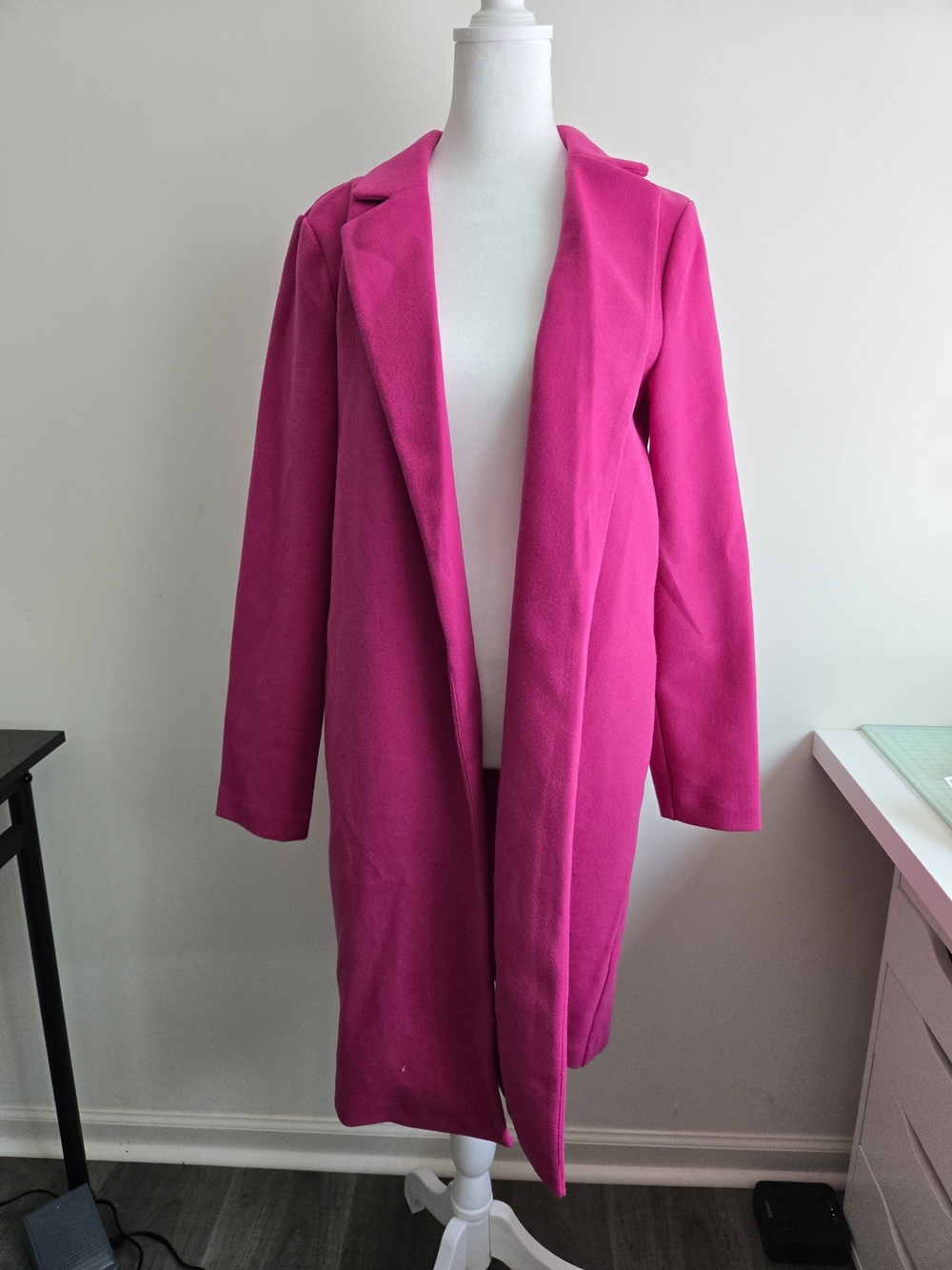 Joie Women's Fuchsia Open-Front Long Coat XS
